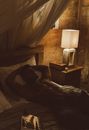 White Table Lamp on Brown Wooden Table