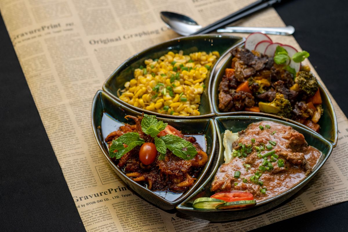 Warmly lit plated food photography example