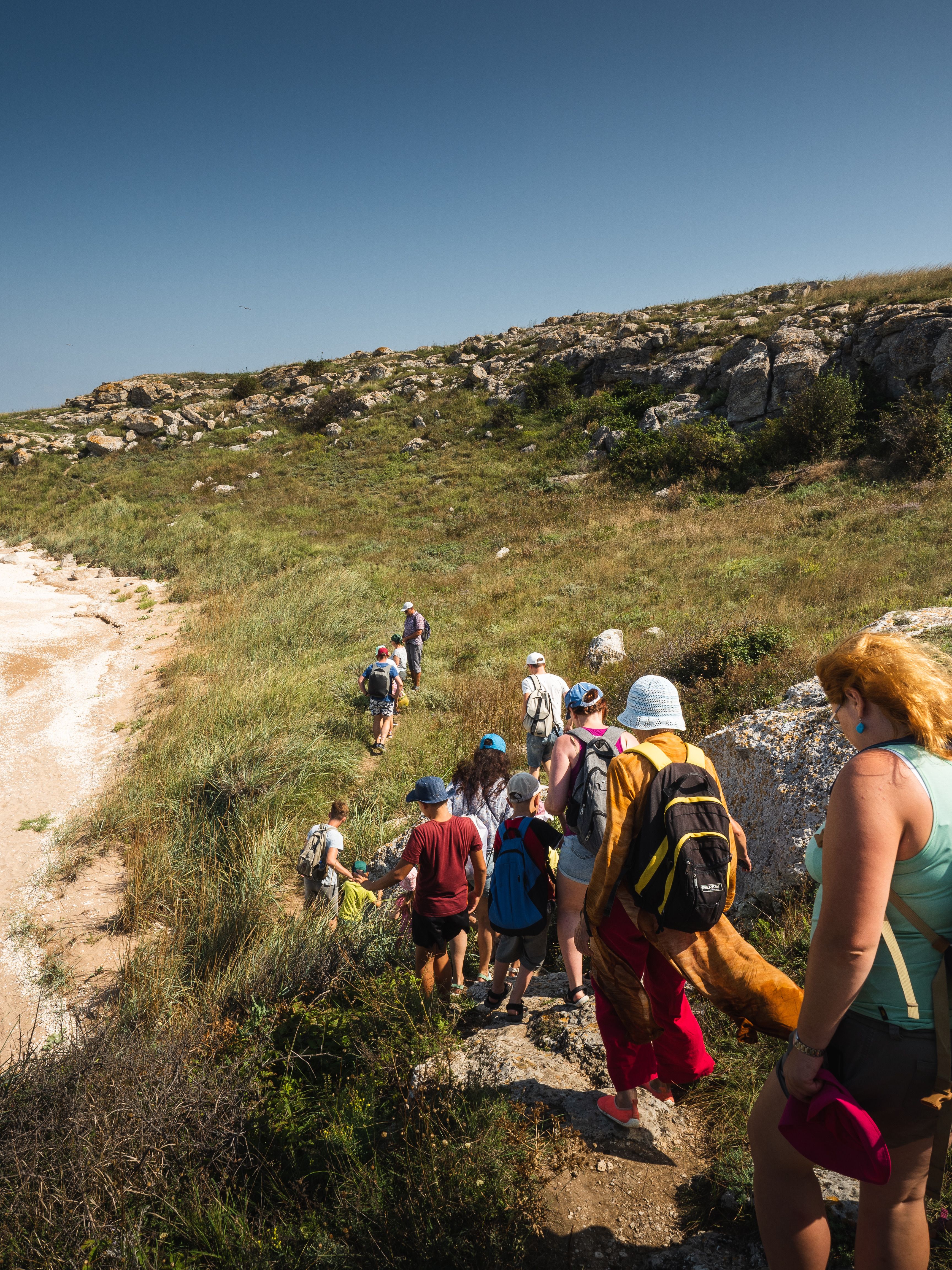 Group of People on Mountain Hike in Summer · Free Stock Photo