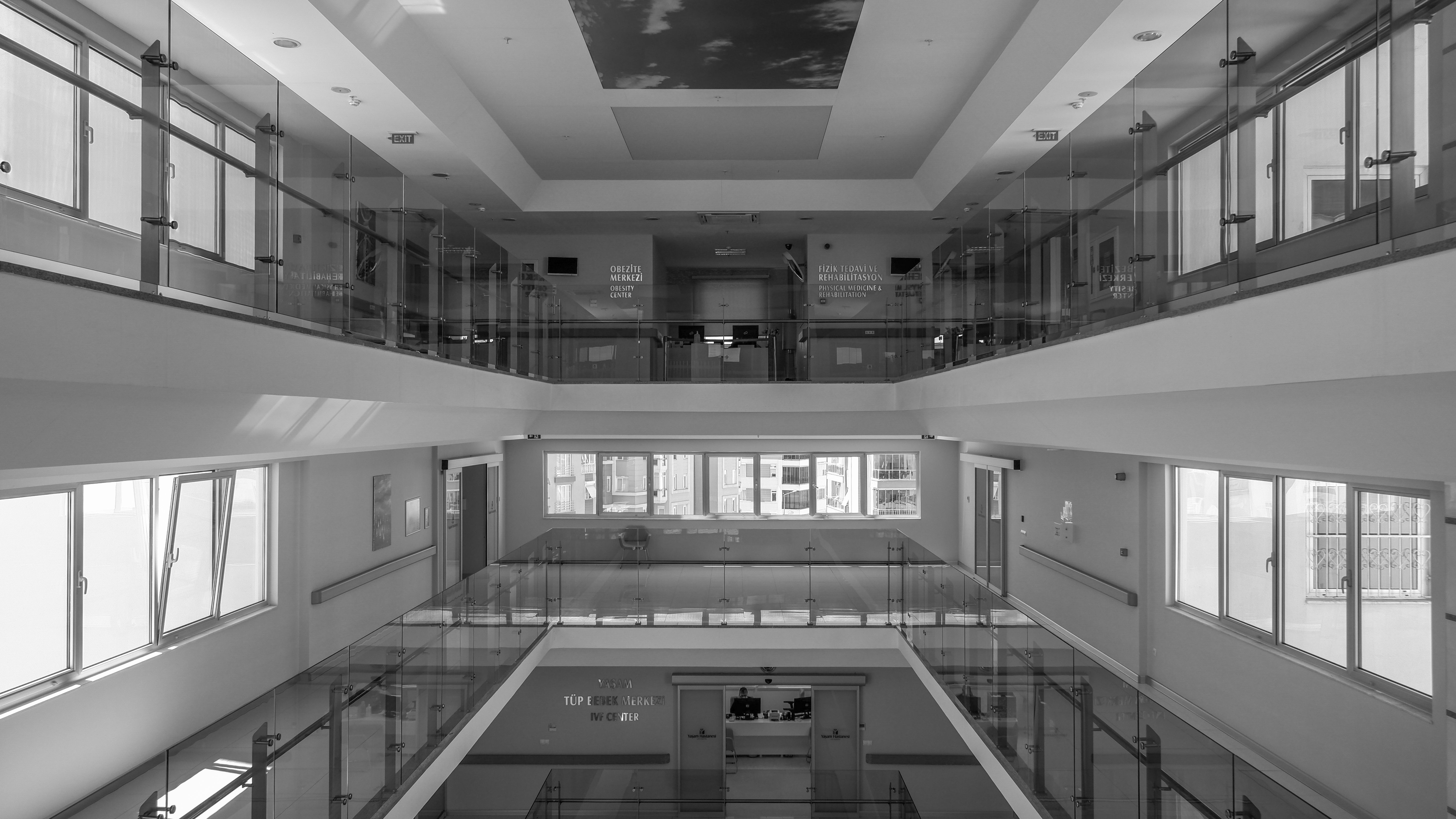Modern commercial building interior