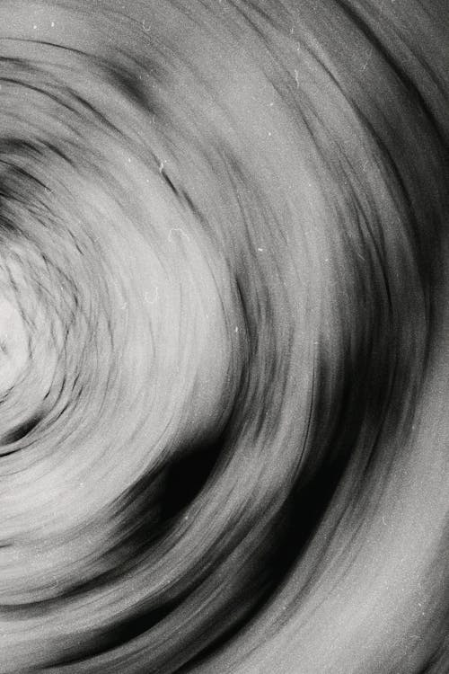 Monochrome Photo of a Spiral Pattern