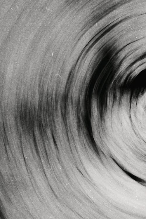 Black and White Photo of a Spiral Pattern
