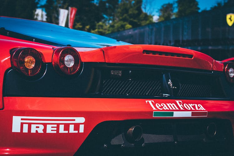 Branded Rear Part Of Racing Car 