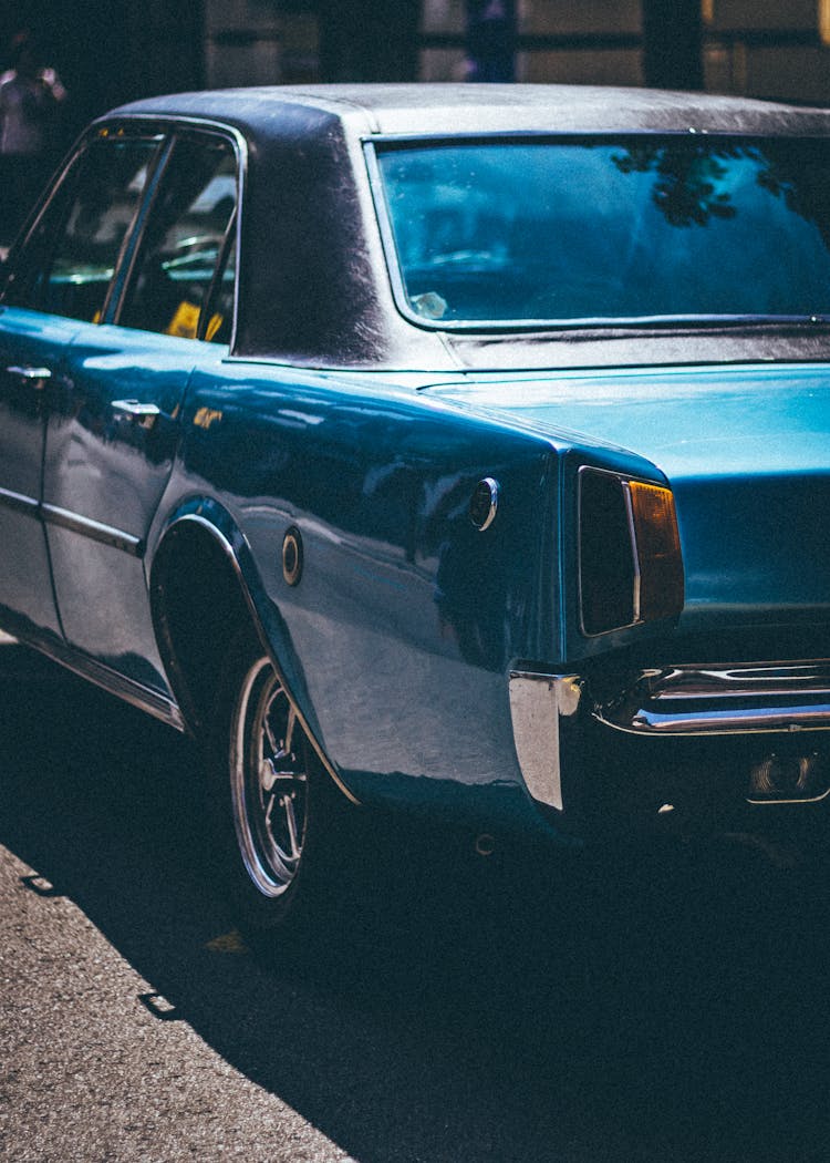 A Blue Convertible Car