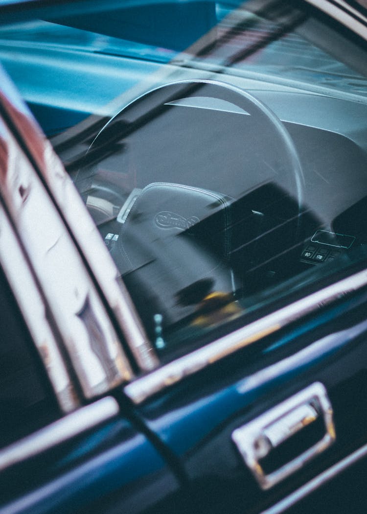 A Classic Car's Steering Wheel