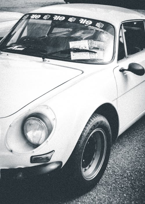 Black and White Picture of the Alpine A110 Car