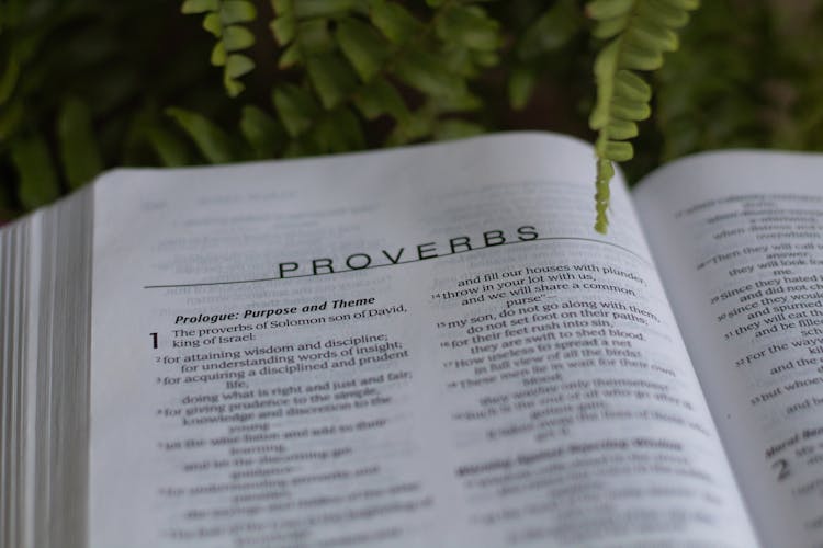 Close-Up Shot Of Book Of Proverbs