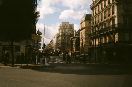 Free People Crossing on the Street Stock Photo