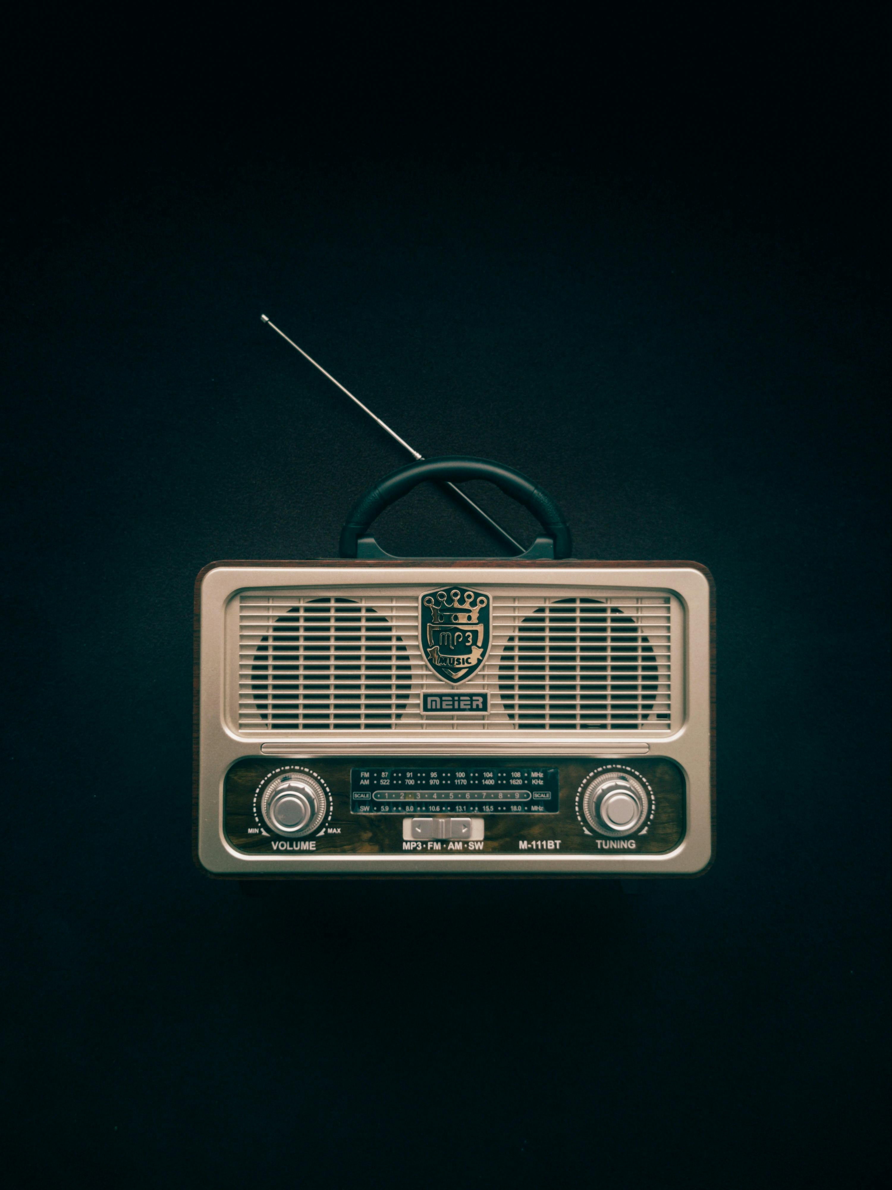 Vintage Radio Player on Black Background · Free Stock Photo
