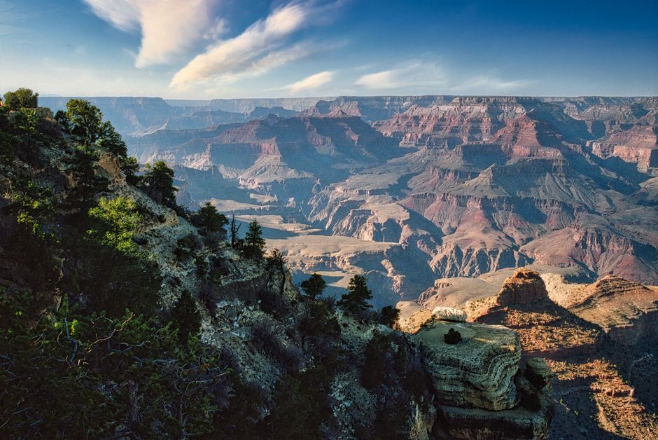 Ultimate Grand Canyon West Rim-Helicopter Tours- Dream Plus Flight Review Review 2026 - Breathtaking aerial view of the Grand Canyon under a clear blue sky, showcasing its vast and rugged landscape.