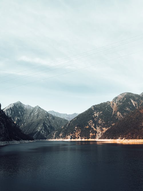 Free A Lake in the middle of the Mountains Stock Photo