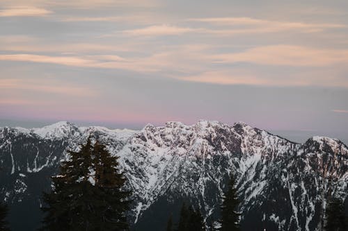 Snow Covered Mountains Under Blue Sky