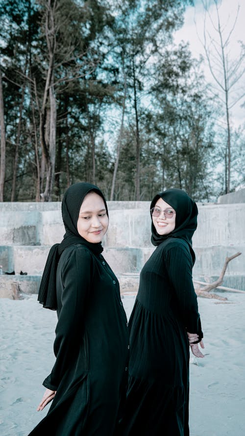 Friends in Black Hijab