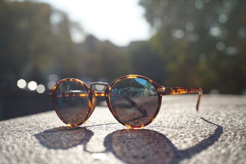 Close-Up Shot of a Pair of Sunglasses 
