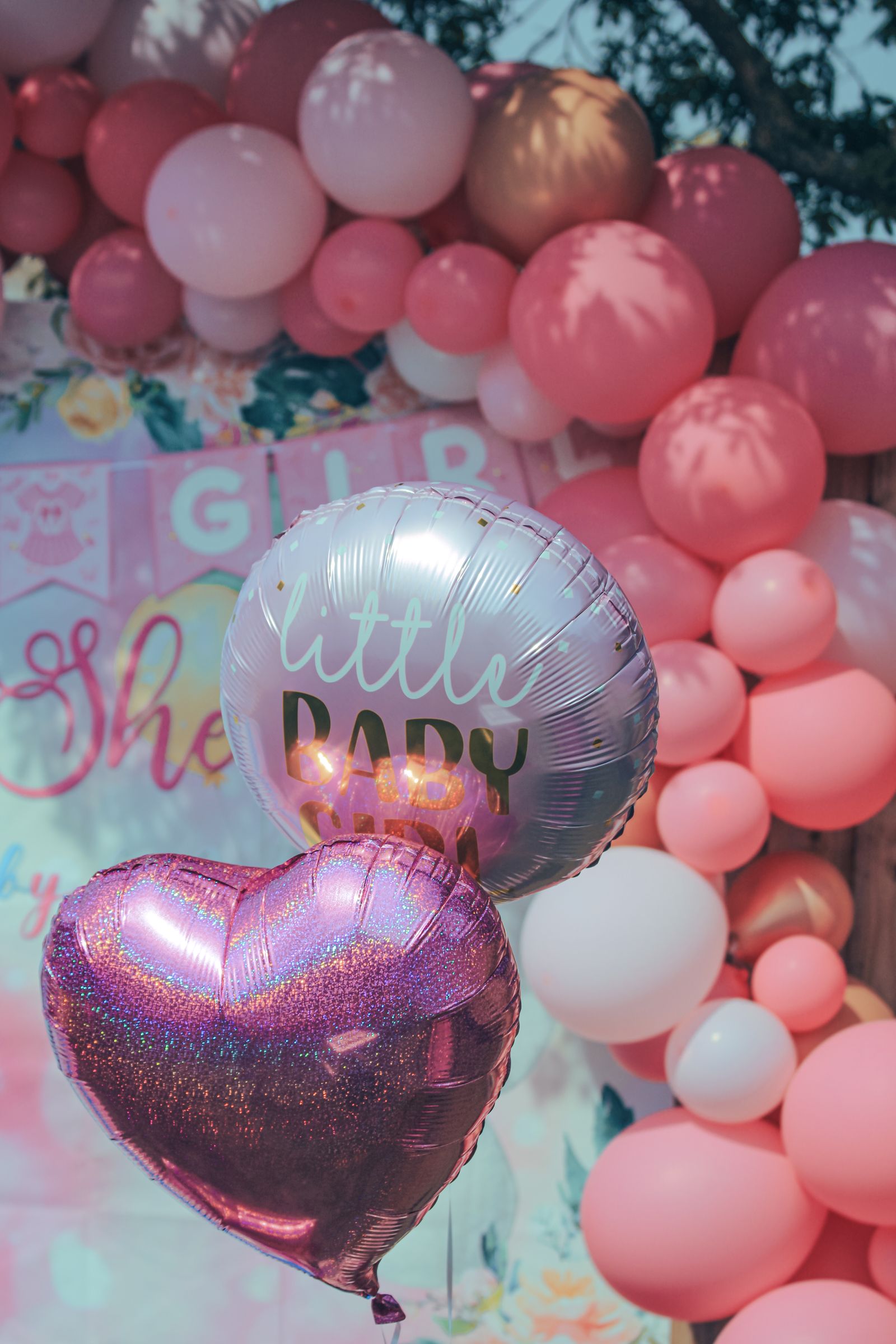 pink baby shower balloon decoration in Noida