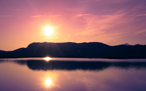 Dramatic Sunset above Lake