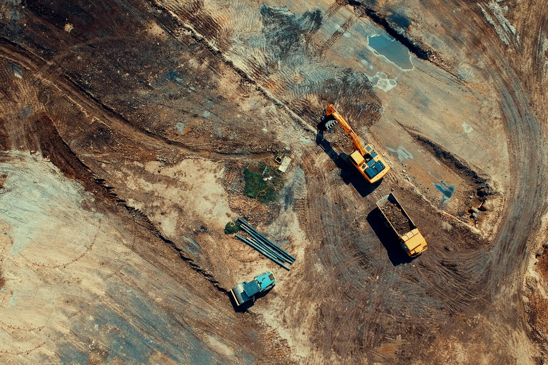 Aerial Photo Of Heavy Equipments