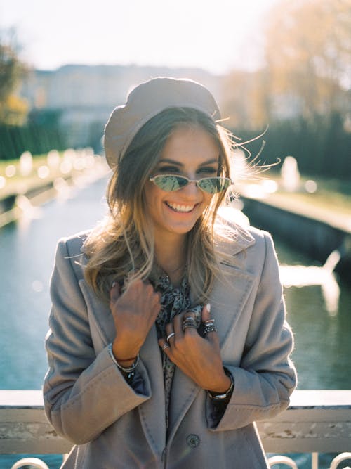 Free Smiling Blonde Girl in Park Stock Photo