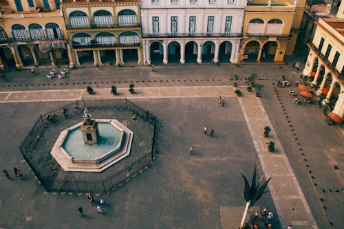 High Angle View of Plaza Vieja, Havana, Cuba 