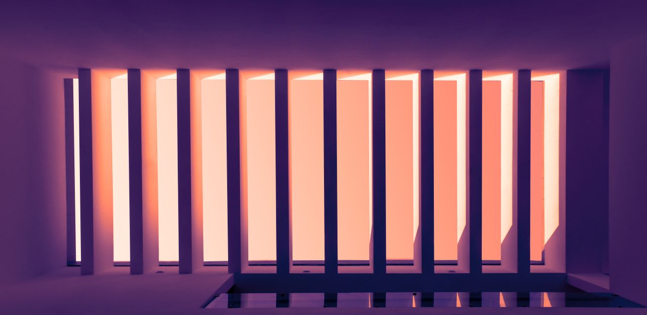 striking abstract architecture with sunset shadows in pachuca mexico