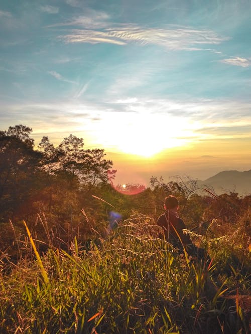 山, 日の出, 風景の無料の写真素材