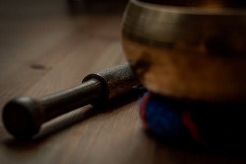 Close-Up Shot of a Tibetan Singing Bowl