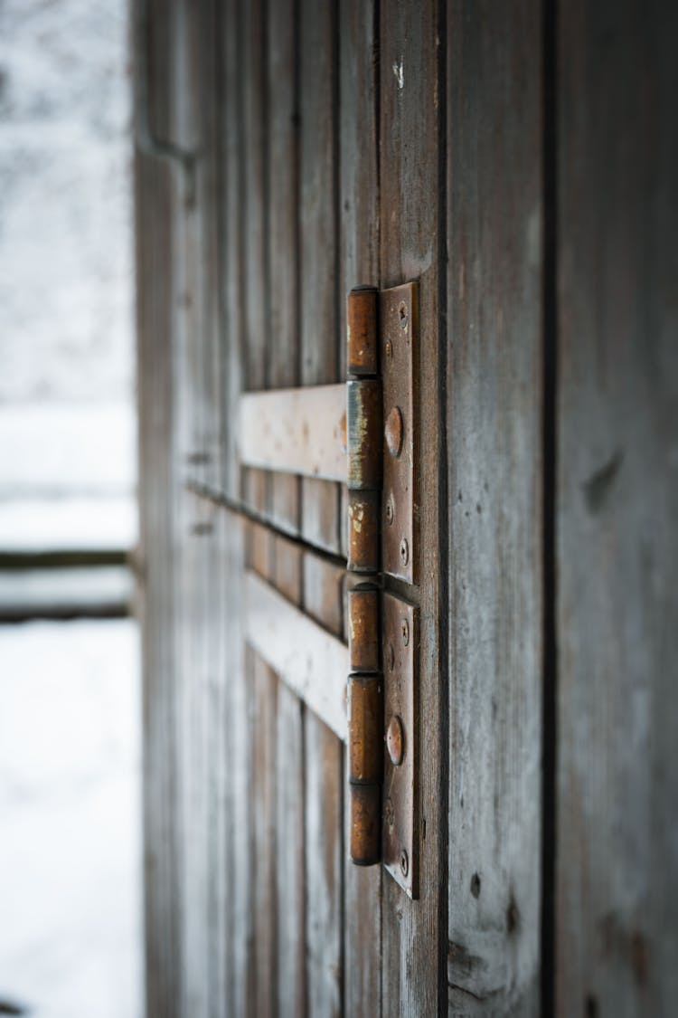 Photograph Of Rusty Door Hinges