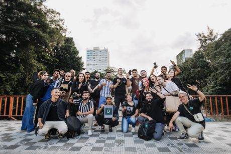 A large group of people posing together outdoors — photo by Matheus Bertelli on Pexels