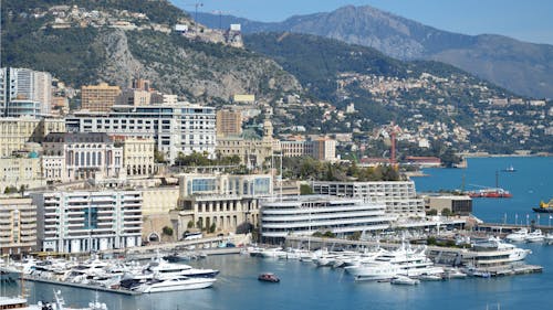 White Yachts Docked on the Harbour