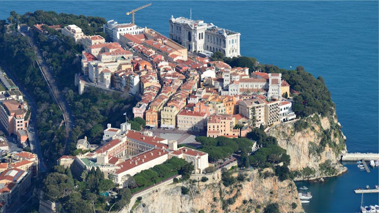 Aerial Shot Of Rock Of Monaco