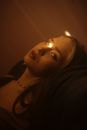 Portrait of Woman with Light Hitting Her Eye 