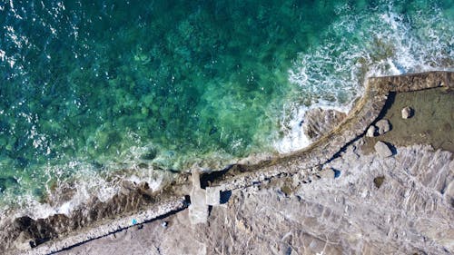 Ingyenes stockfotó drónfelvétel, légi fotózás, óceán témában