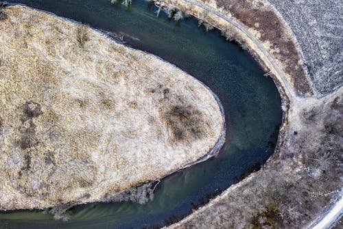 Ilmainen kuvapankkikuva tunnisteilla droonikuva, ilmakuvaus, joki