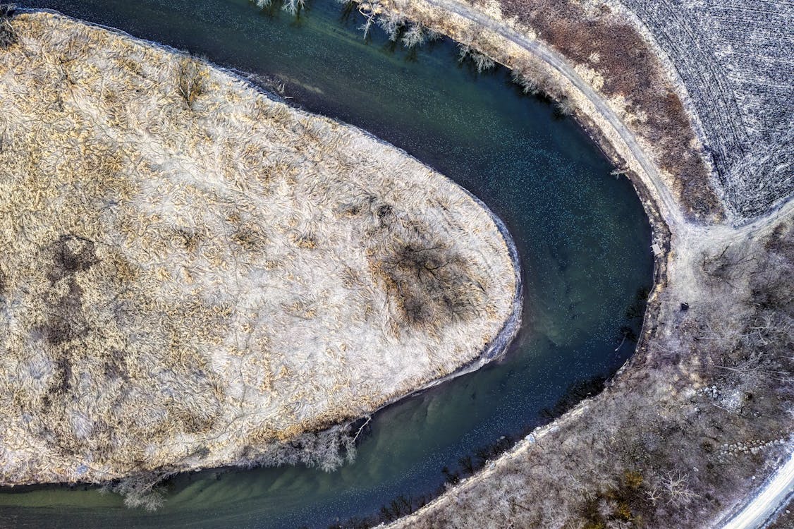 Бесплатное стоковое фото с Аэрофотосъемка, вид сверху, река