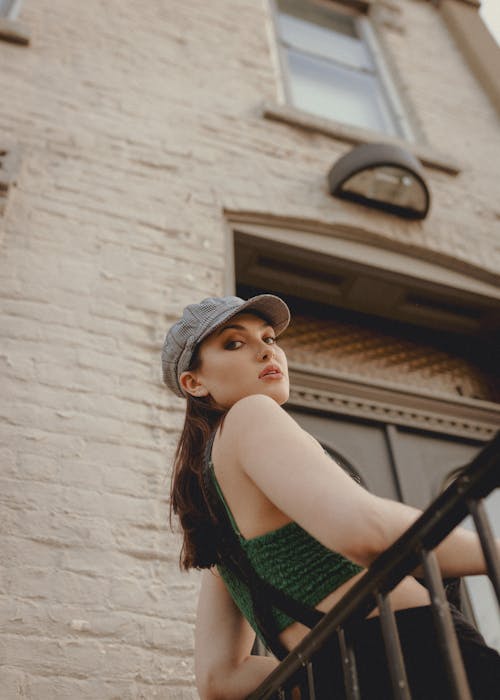 Portrait of a Woman Standing on the Stairs 