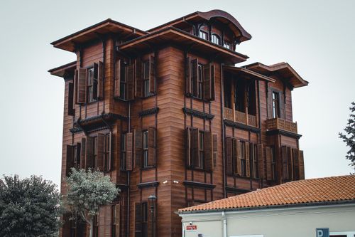 Free Captivating view of a historic Ottoman wooden house in Istanbul, Turkey, showcasing unique architecture. Stock Photo