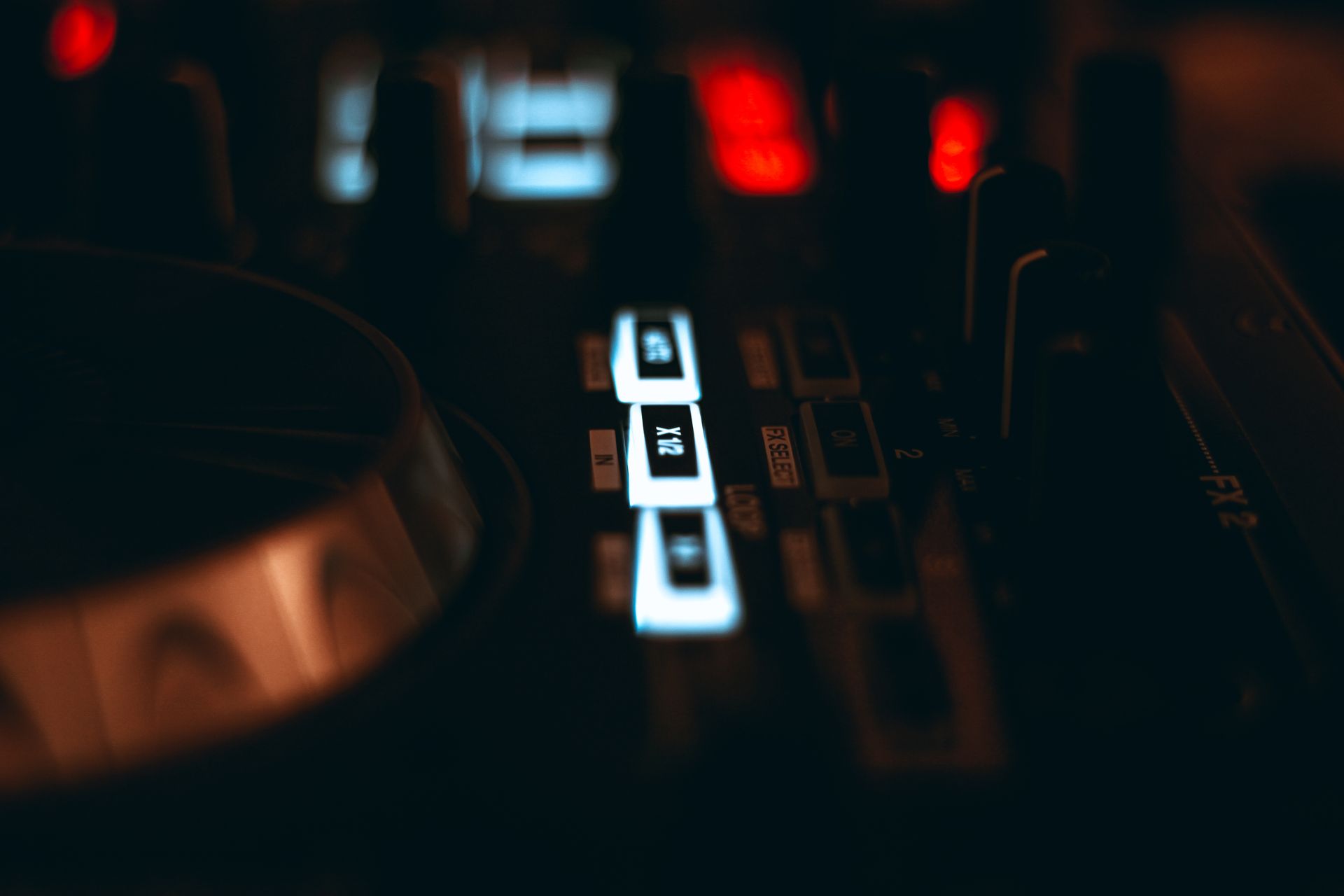 Close-Up Shot of a Black Audio Mixer