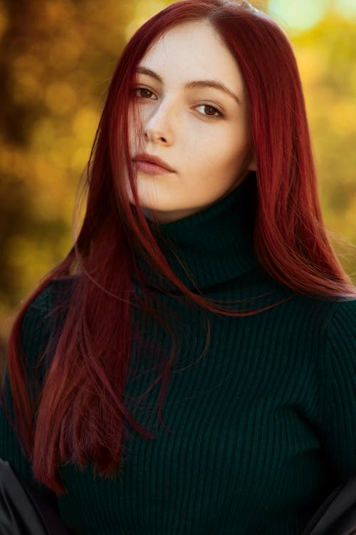 A Pretty Woman in Black Turtleneck Sweater