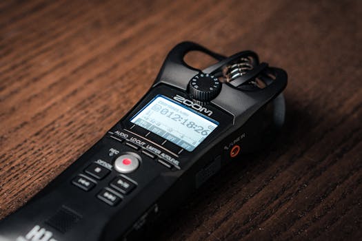 Close-Up Shot of a Voice Recorder 