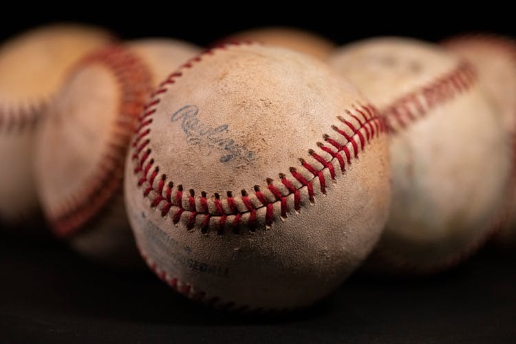 Close Up Shot Of A Baseball