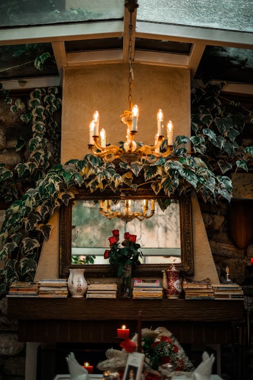 Photo of a Decorated Fireplace 