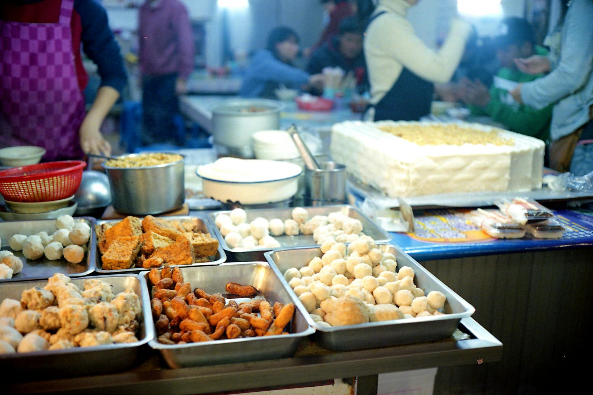 Street Foods on the Stainless Container