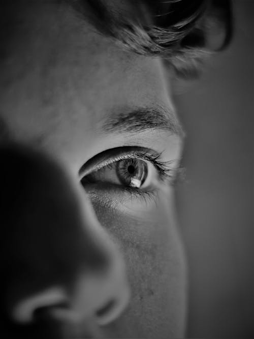 Free Grayscale Photo of Persons Eye Stock Photo