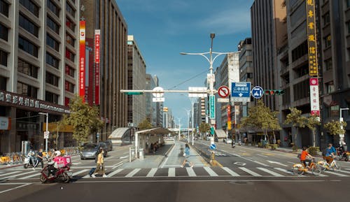 People Crossing the Pedestrian Lane