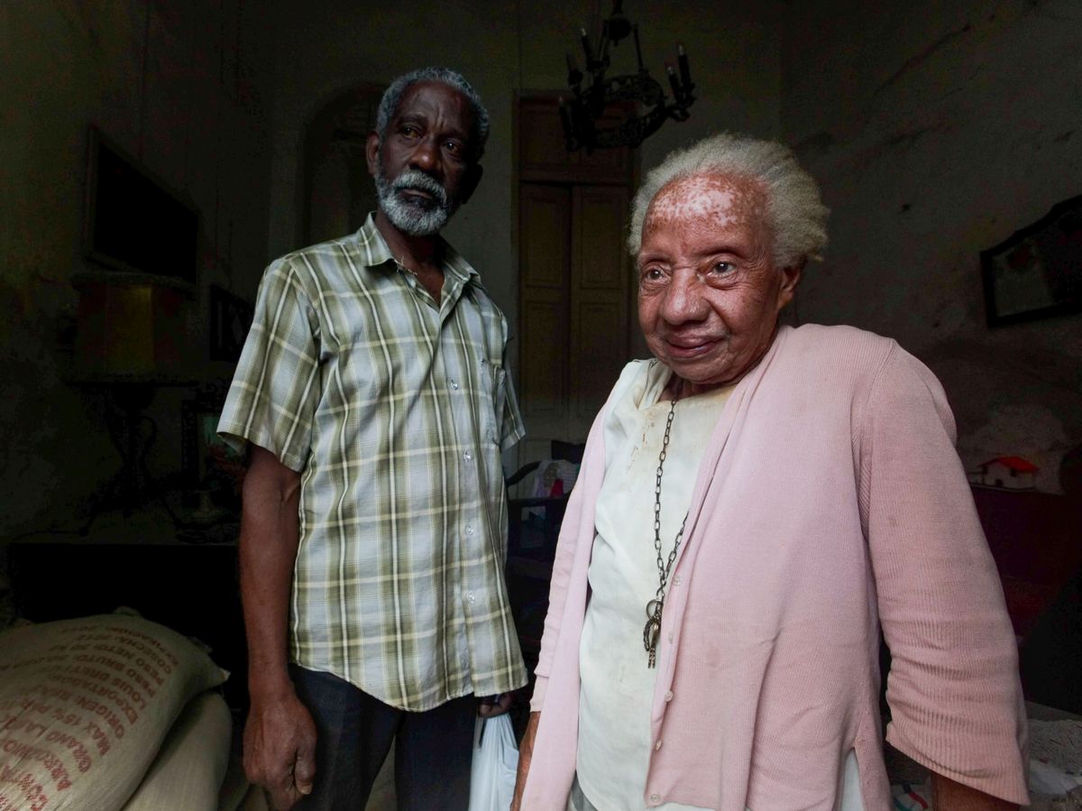 Mature Black couple at home