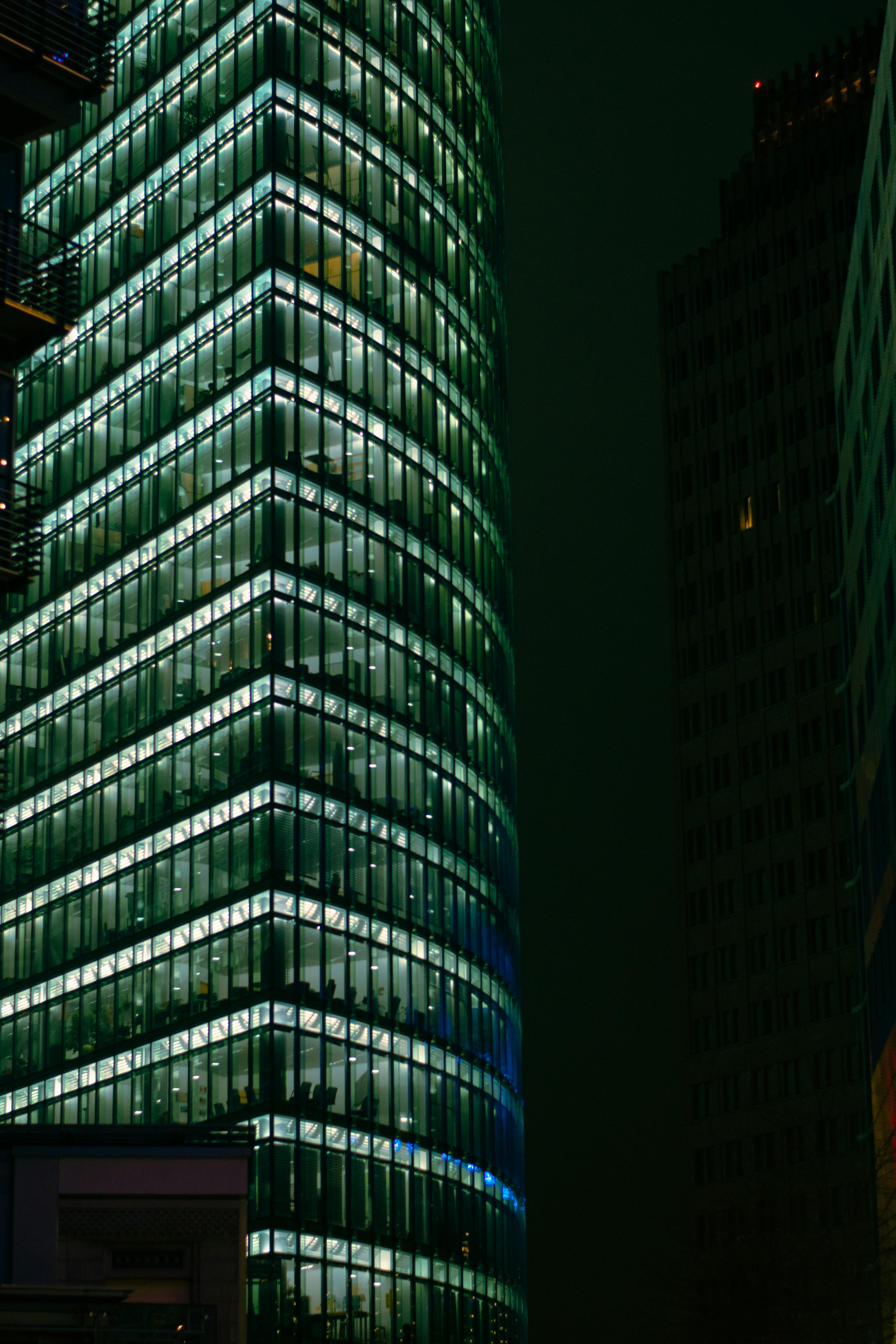 photo of bahntower at night