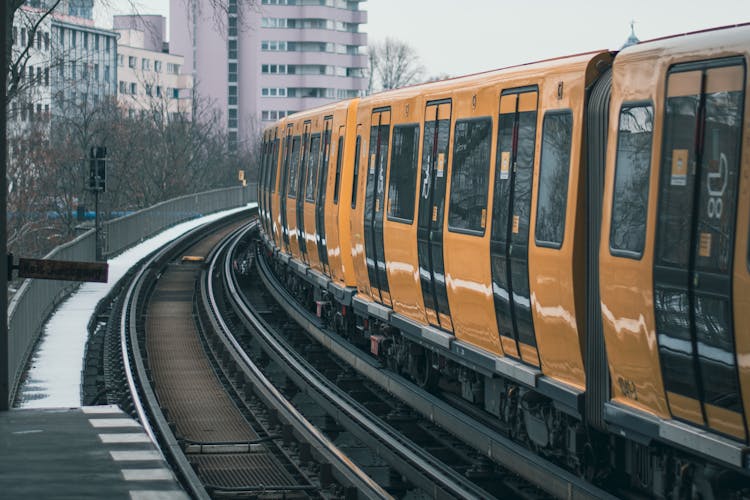 Yellow Train On The Track