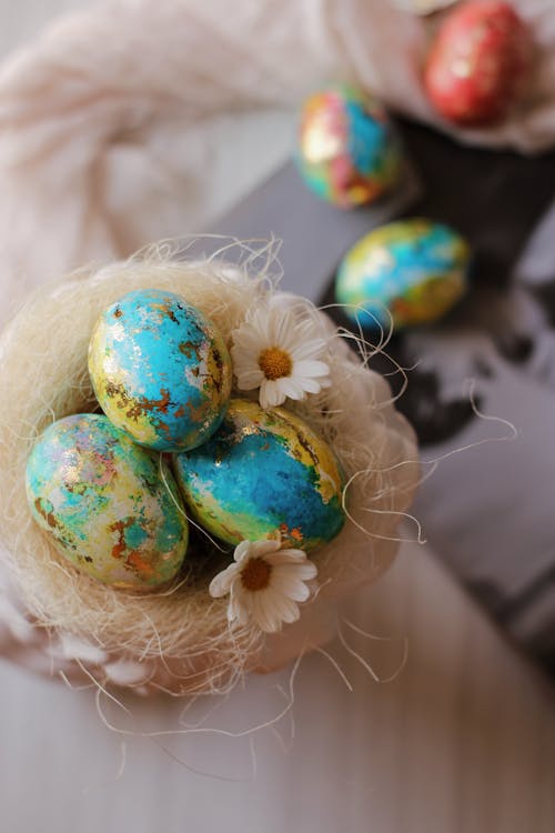 Close-Up Shot of Easter Eggs