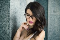 Woman Wearing Clear Sunglasses