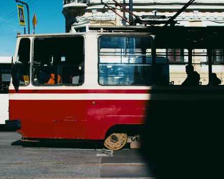 Red and White Train on Rail